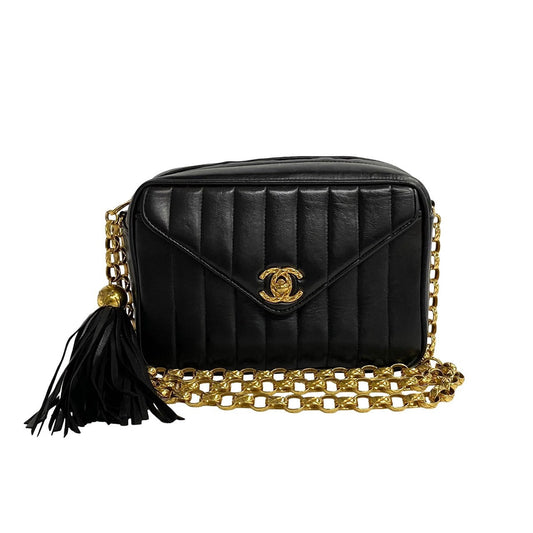 Chanel CC Vertical Quilted Flap Camera Bag  Leather Crossbody Bag