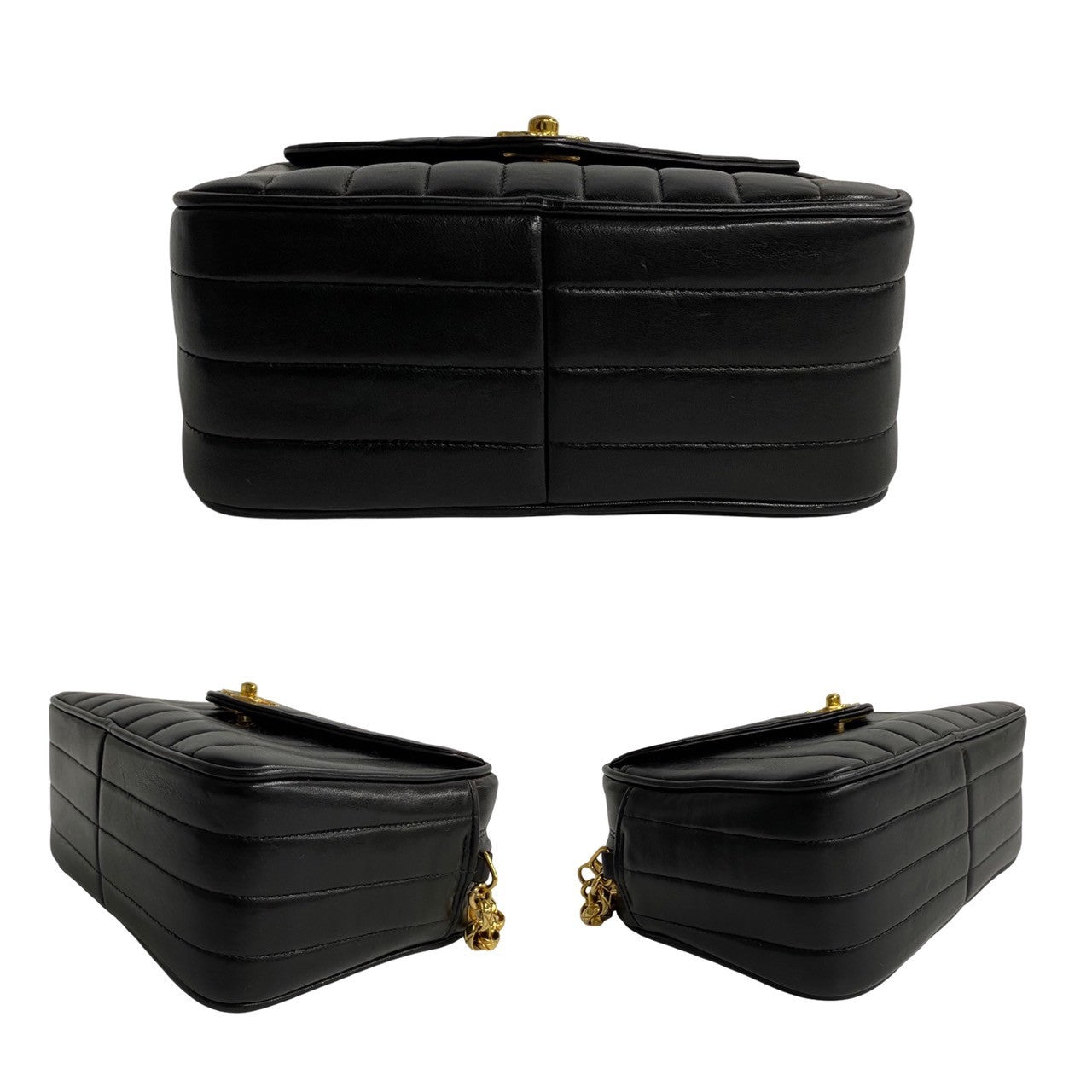 Chanel CC Vertical Quilted Flap Camera Bag  Leather Crossbody Bag