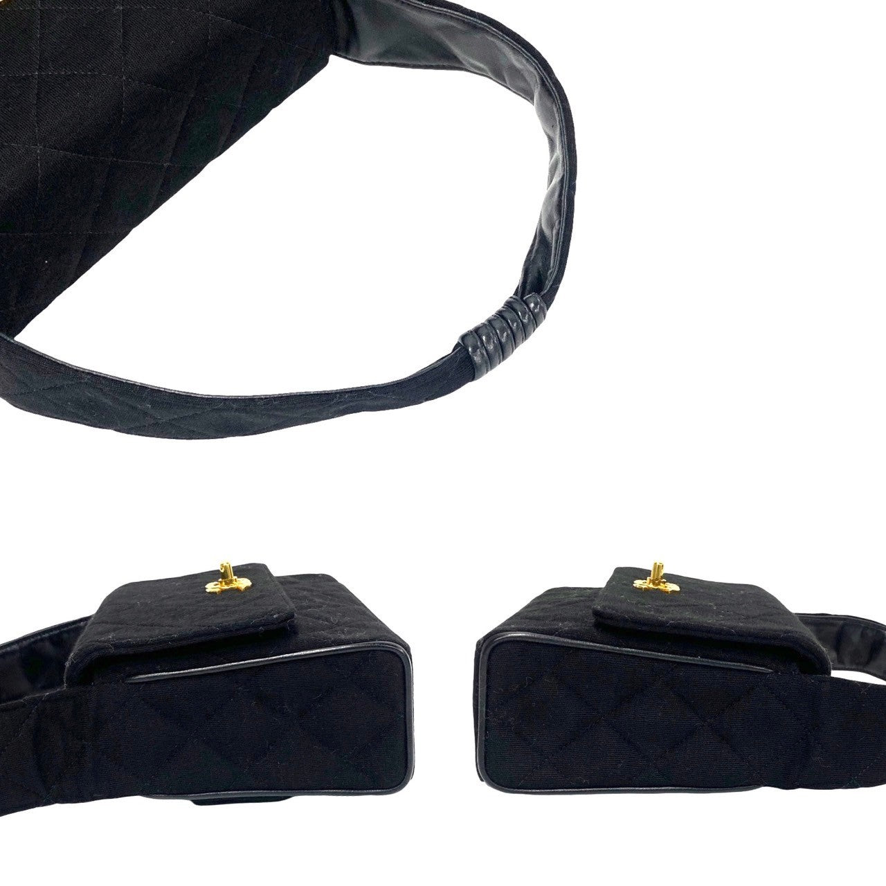 Chanel CC Satin Matelasse Handbag  Canvas Handbag