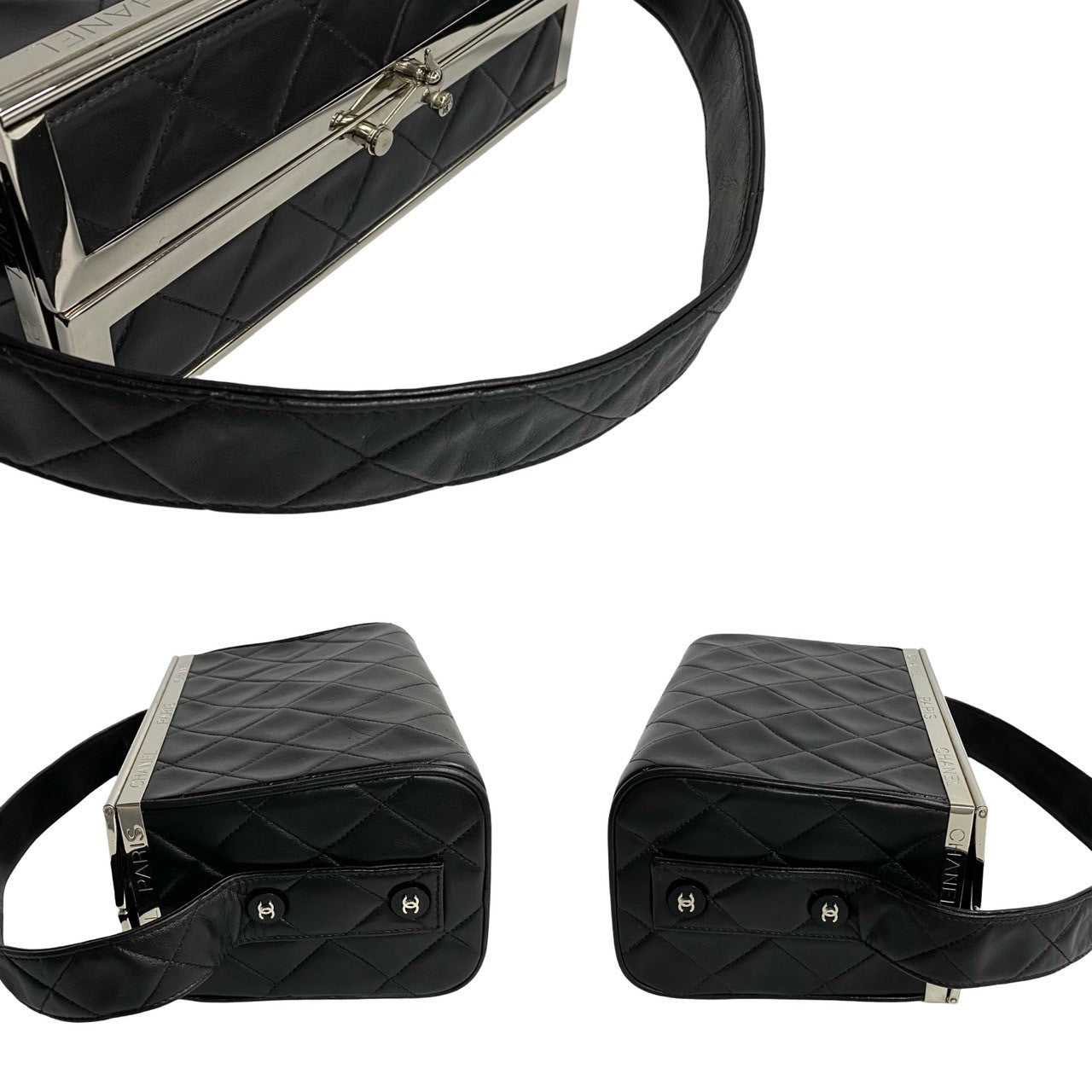 Chanel CC Quilted Frame Vanity Bag Leather Handbag