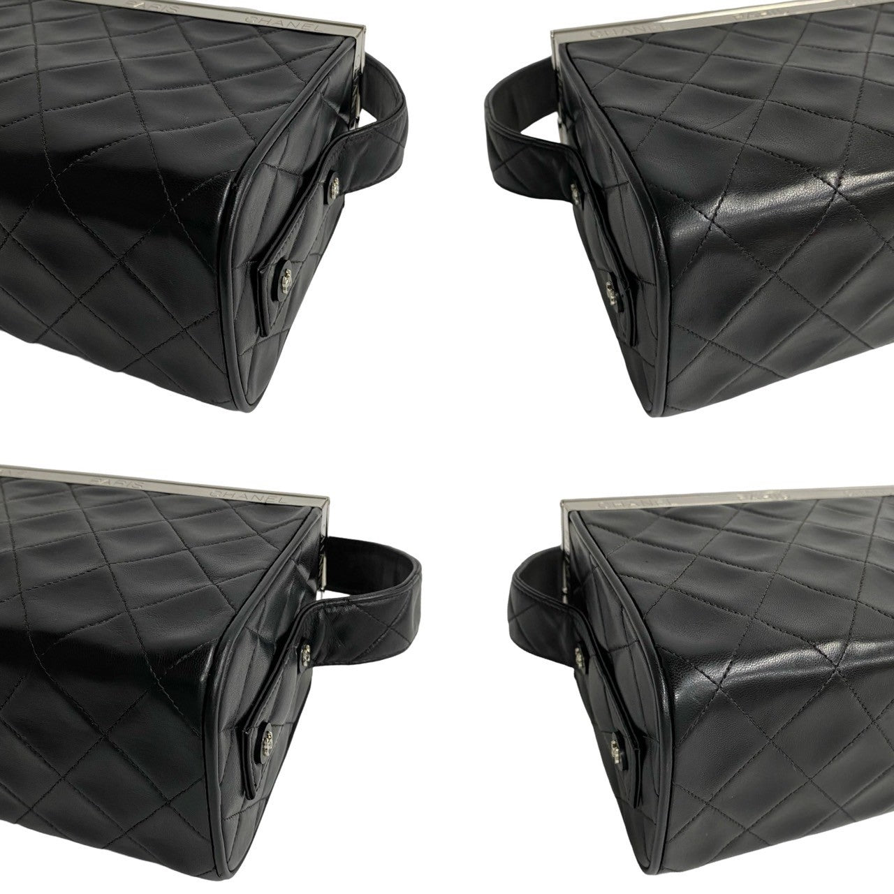 Chanel CC Quilted Frame Vanity Bag Leather Handbag