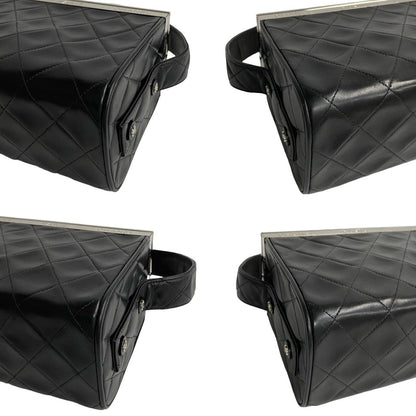 Chanel CC Quilted Frame Vanity Bag Leather Handbag