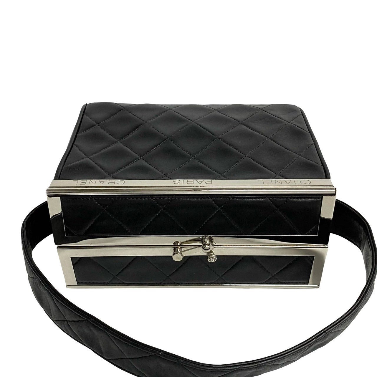 Chanel CC Quilted Frame Vanity Bag Leather Handbag