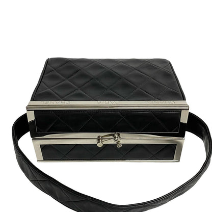 Chanel CC Quilted Frame Vanity Bag Leather Handbag