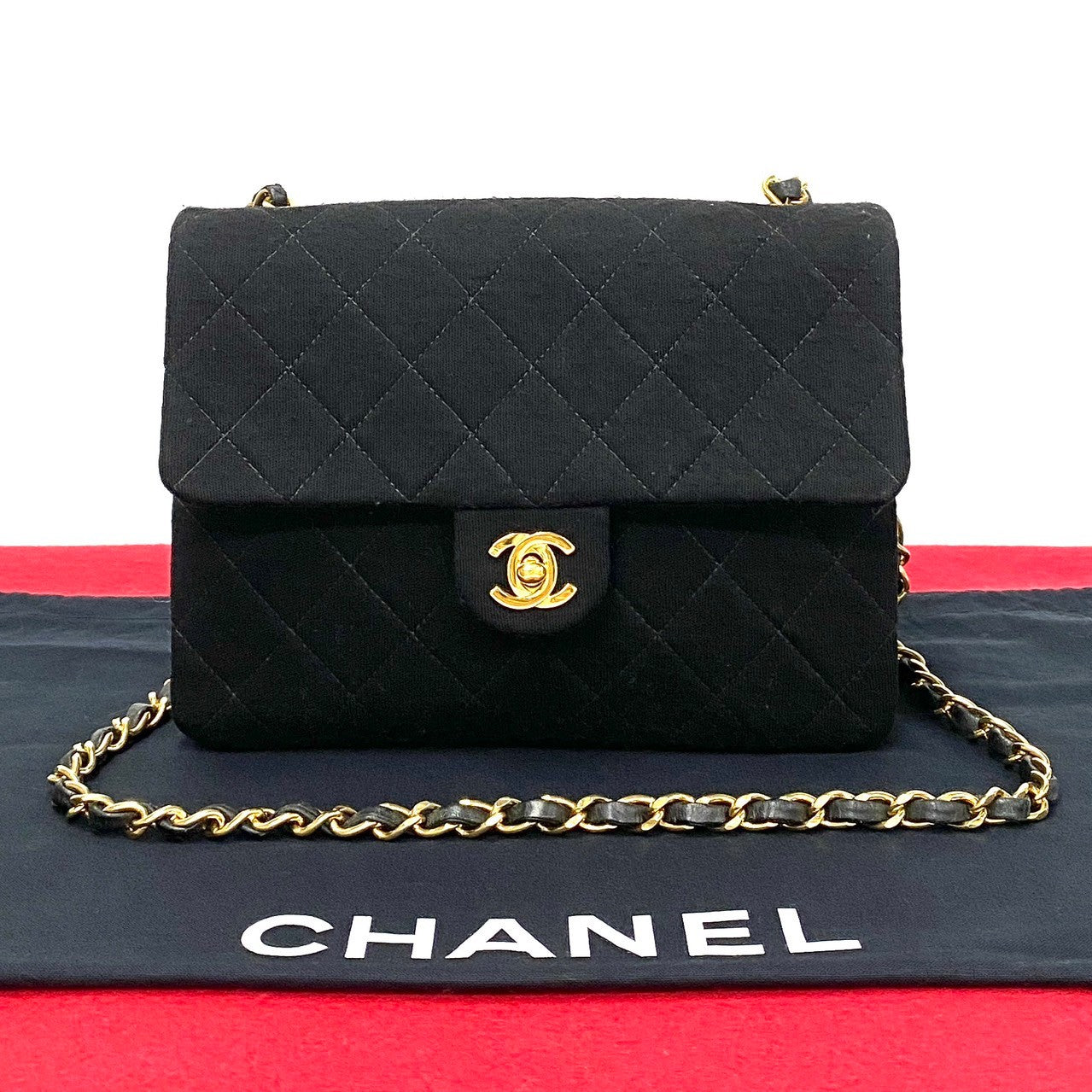 Chanel CC Satin Flap Crossbody Bag  Canvas Crossbody Bag