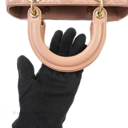 Christian Dior Lambskin My ABCDior Lady Dior Dark Beige Gold Hardware
