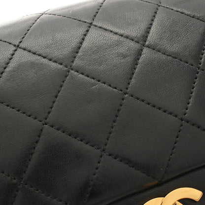 Black Chanel Medium Tall Classic Lambskin Double Flap Shoulder Bag