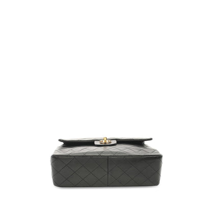 Black Chanel Medium Tall Classic Lambskin Double Flap Shoulder Bag