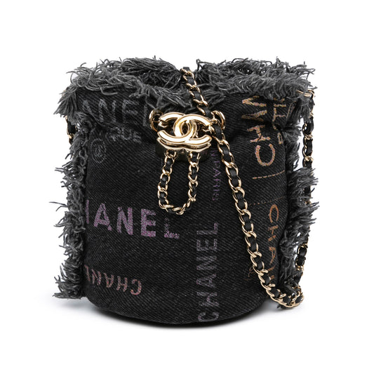 Chanel Sac Mini Denim Mood Bucket with Chain