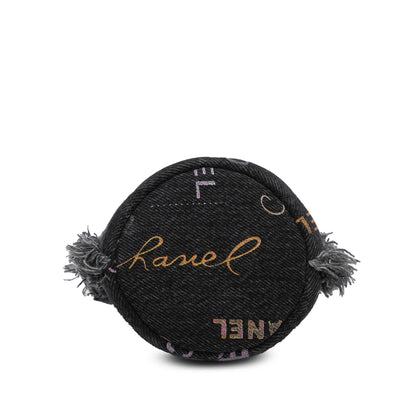 Gray Chanel Mini Denim Mood Bucket with Chain