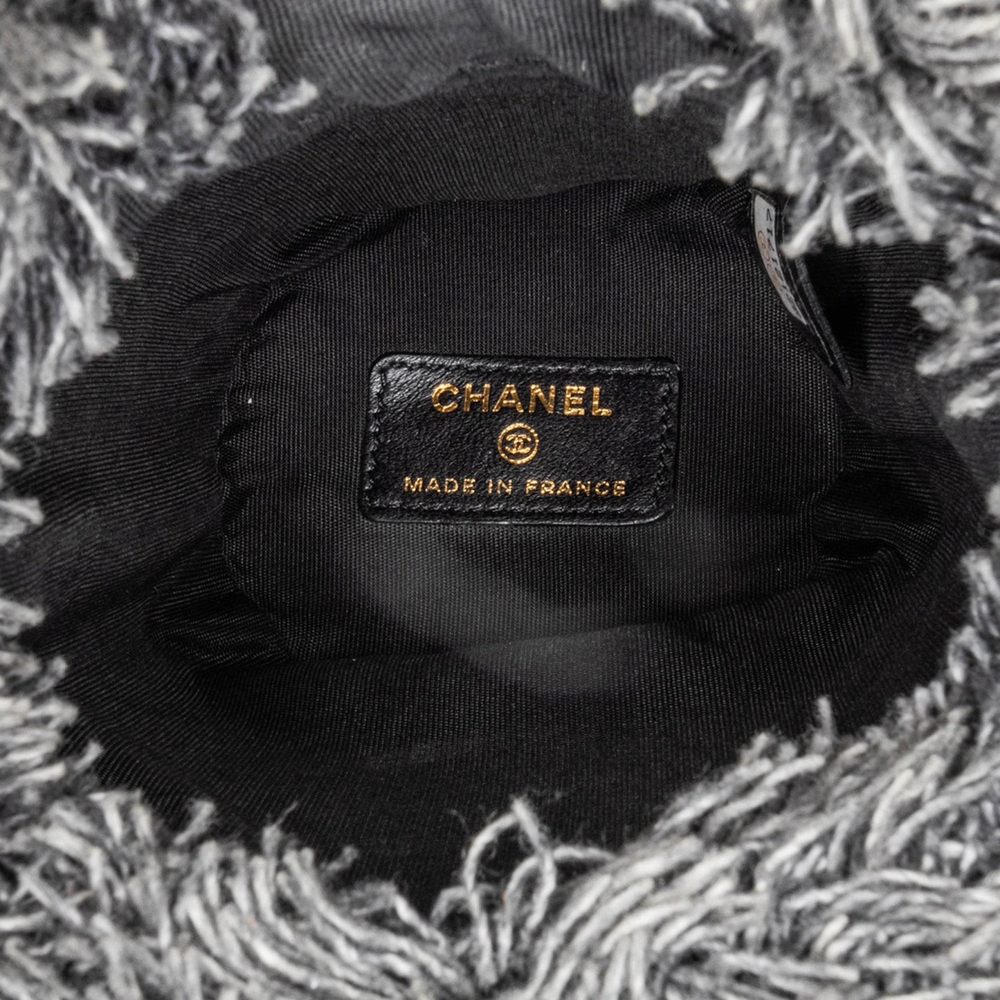 Gray Chanel Mini Denim Mood Bucket with Chain