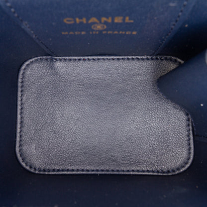 Blue Chanel Small Lambskin Top Handle Vanity Bag Satchel