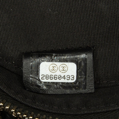 Black Chanel Velvet Pearl Sequin Round Crossbody