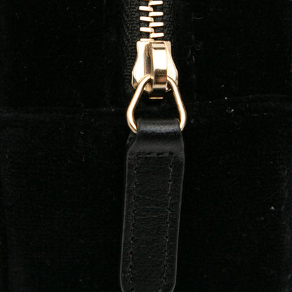 Black Chanel Velvet Pearl Sequin Round Crossbody