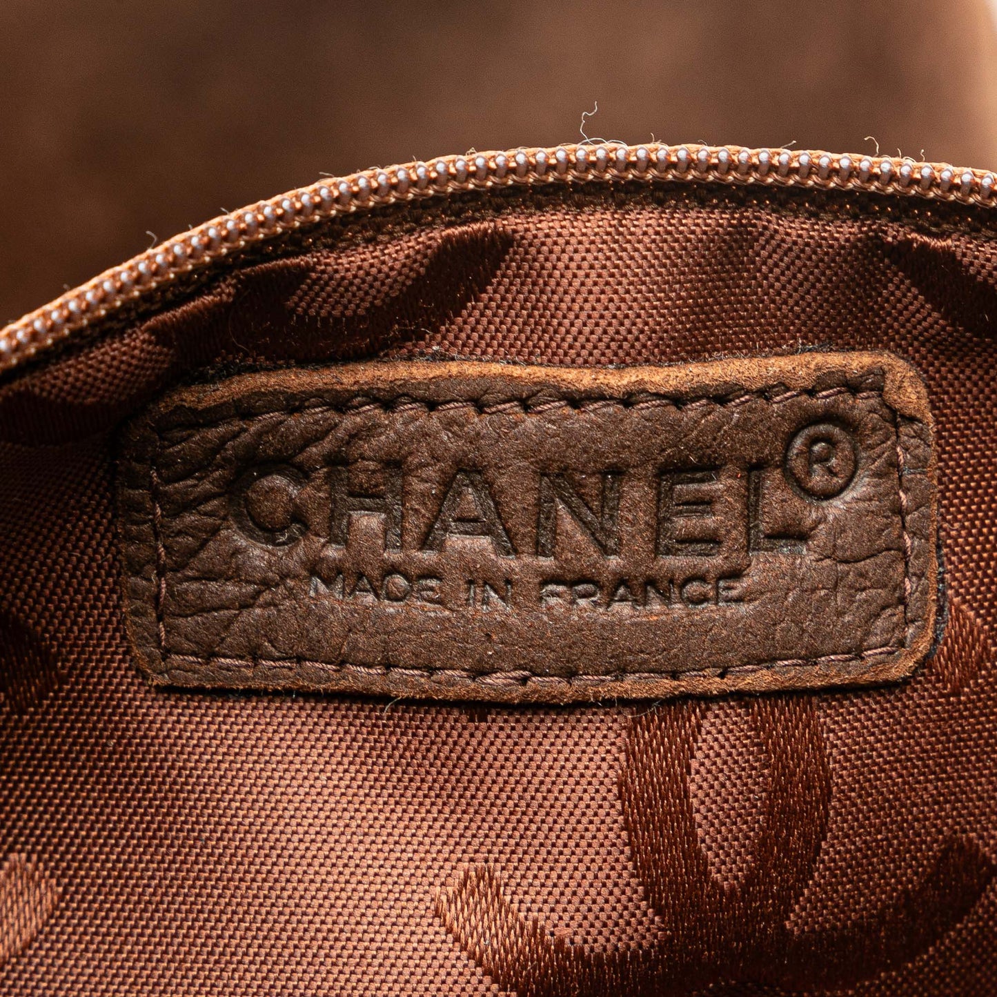 Brown Chanel Shearling Trim Nubuck Chain Flap Crossbody Bag