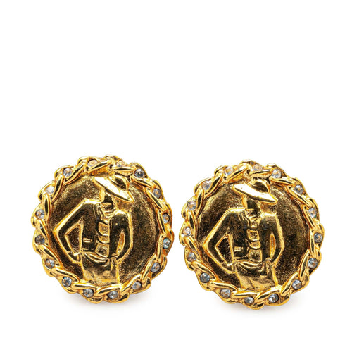 Gold Chanel Gold Plated Mademoiselle Clip On Earrings