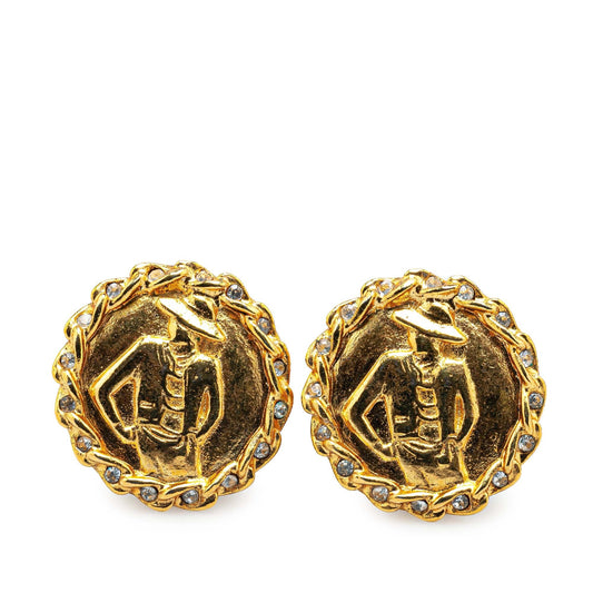 Gold Chanel Gold Plated Mademoiselle Clip On Earrings