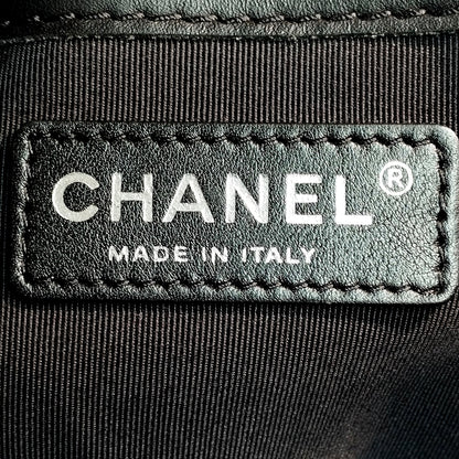 Black Chanel Patent Boy Reverso Shopping Tote