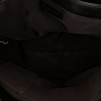 Black Chanel Patent Boy Reverso Shopping Tote