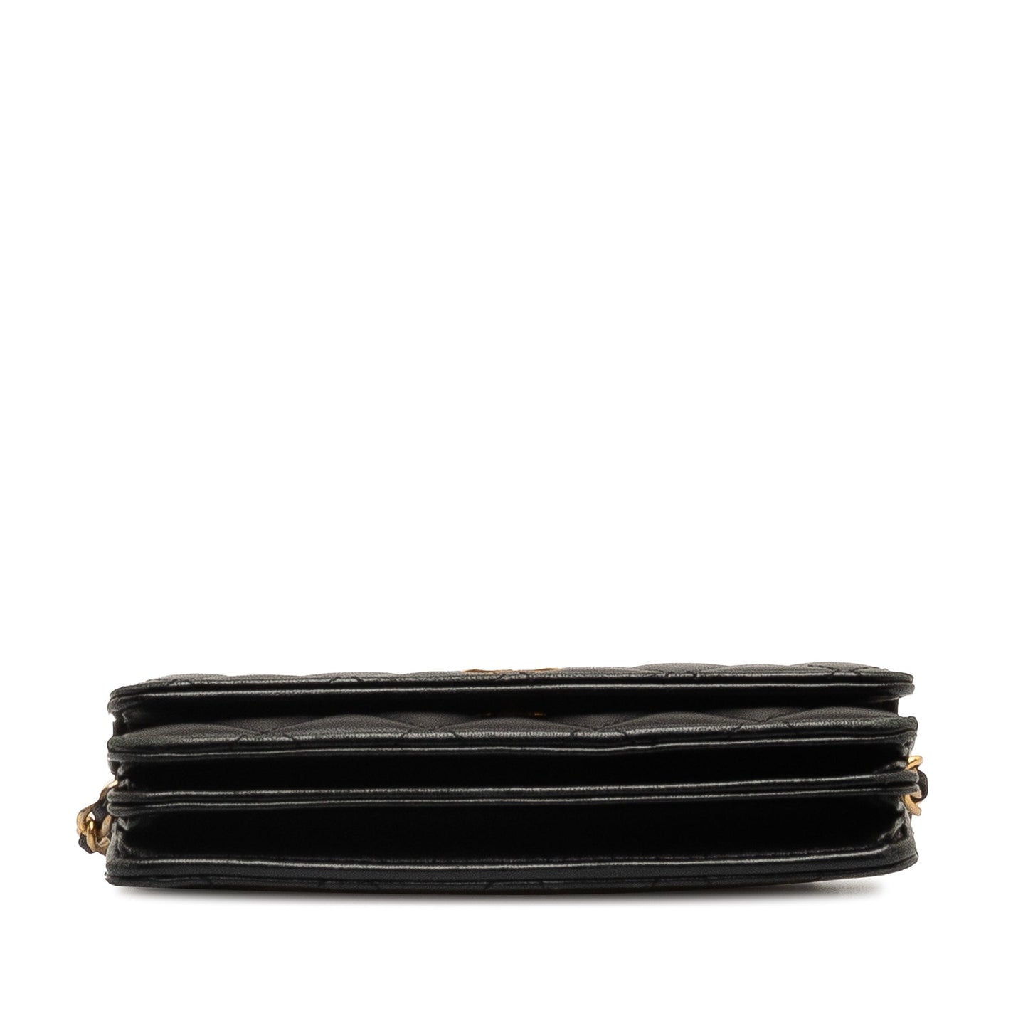 Black Chanel Lambskin Romance Wallet On Chain Crossbody Bag