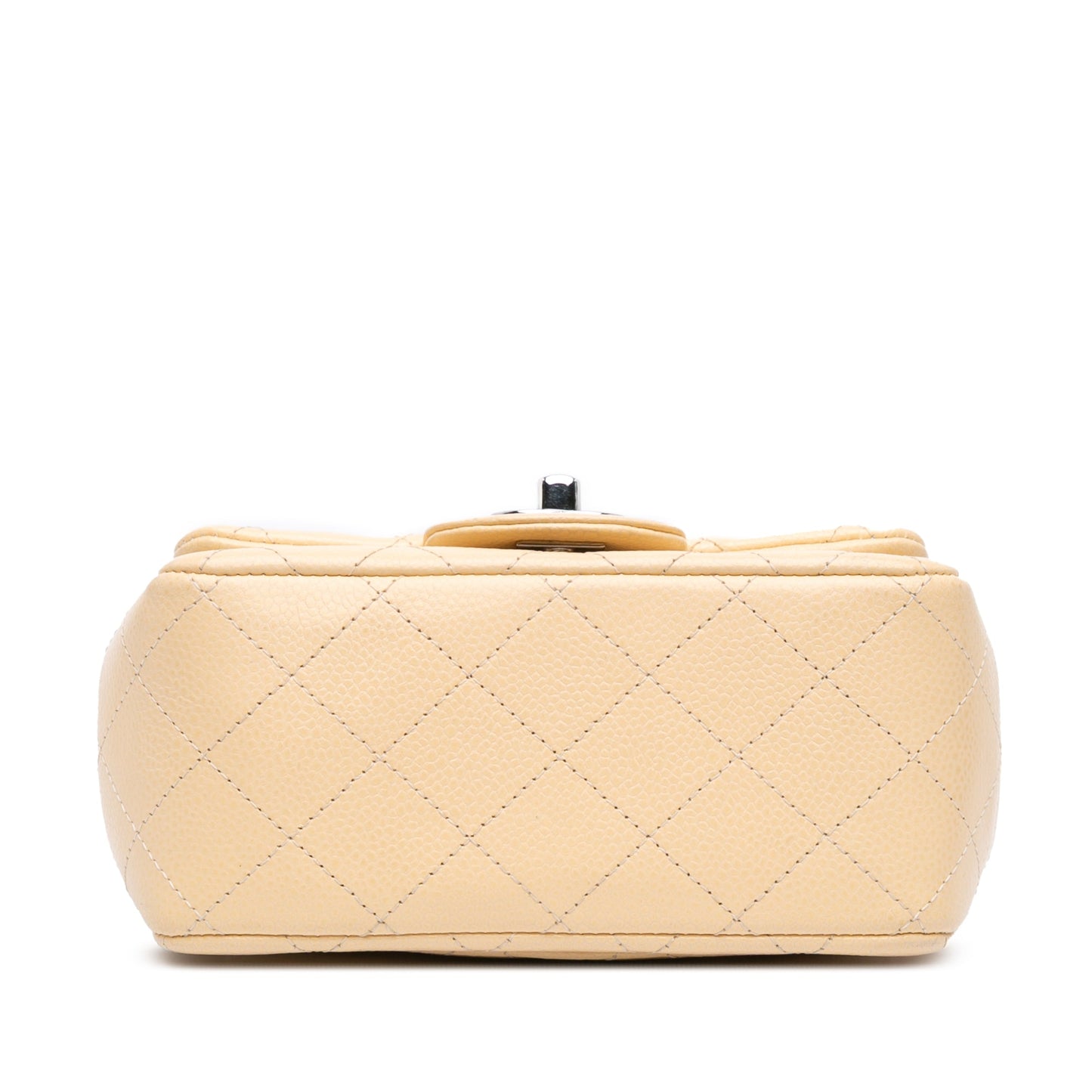 Brown Chanel Mini Square Classic Caviar Single Flap Crossbody Bag