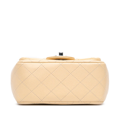 Brown Chanel Mini Square Classic Caviar Single Flap Crossbody Bag