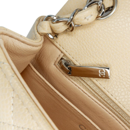 Brown Chanel Mini Square Classic Caviar Single Flap Crossbody Bag