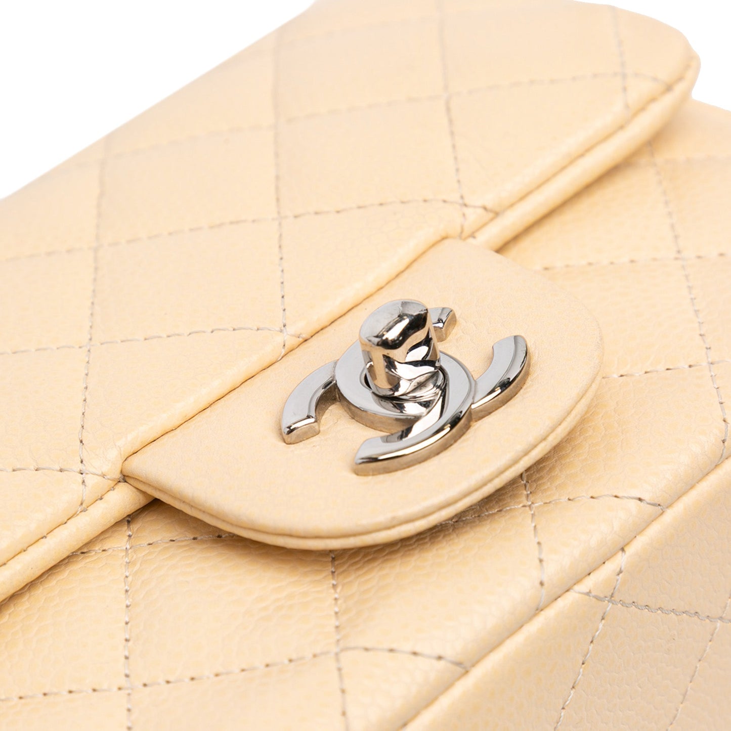 Brown Chanel Mini Square Classic Caviar Single Flap Crossbody Bag