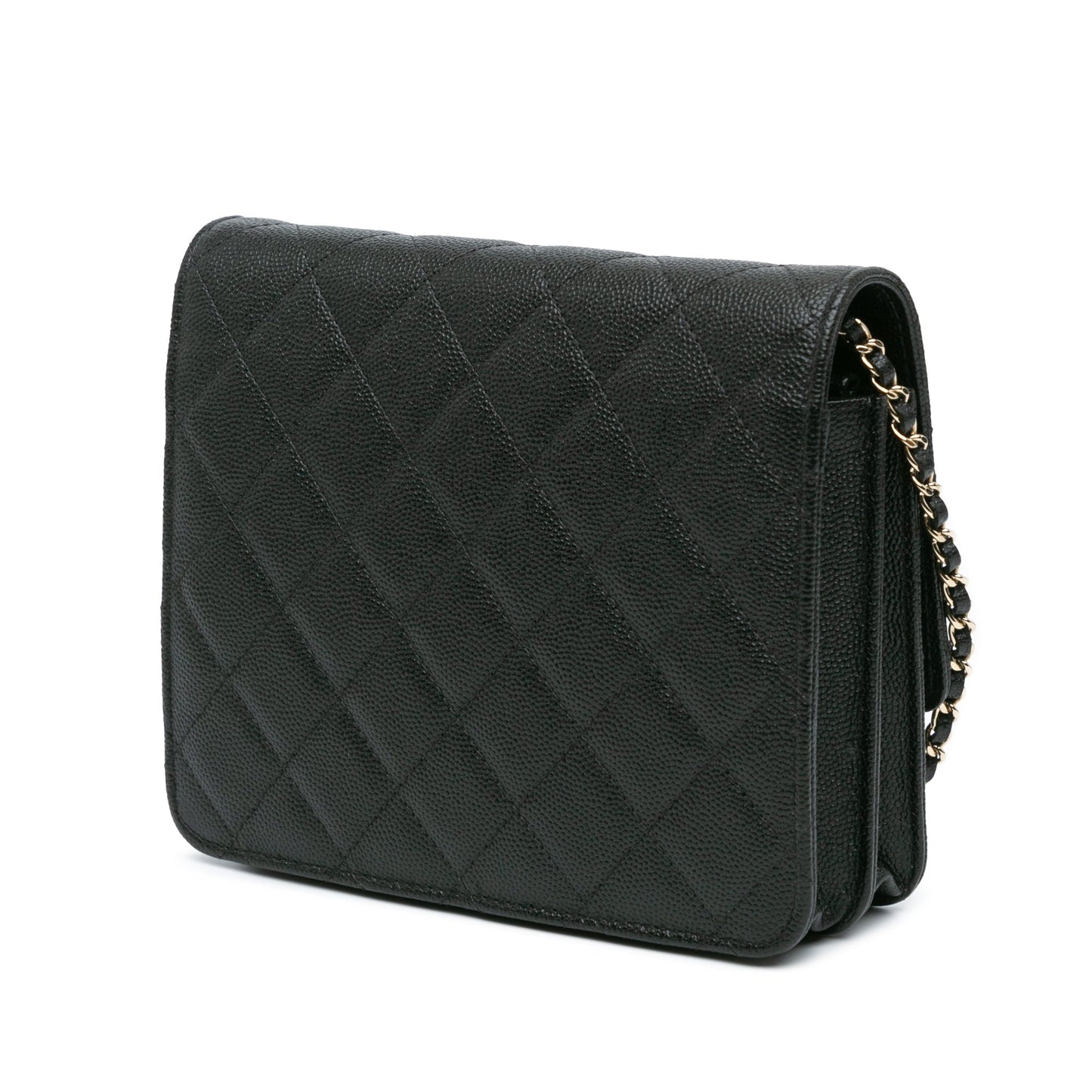 Black Chanel Quilted Caviar Golden Class Wallet On Chain Crossbody Bag