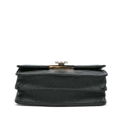 Black Chanel Quilted Caviar Golden Class Wallet On Chain Crossbody Bag