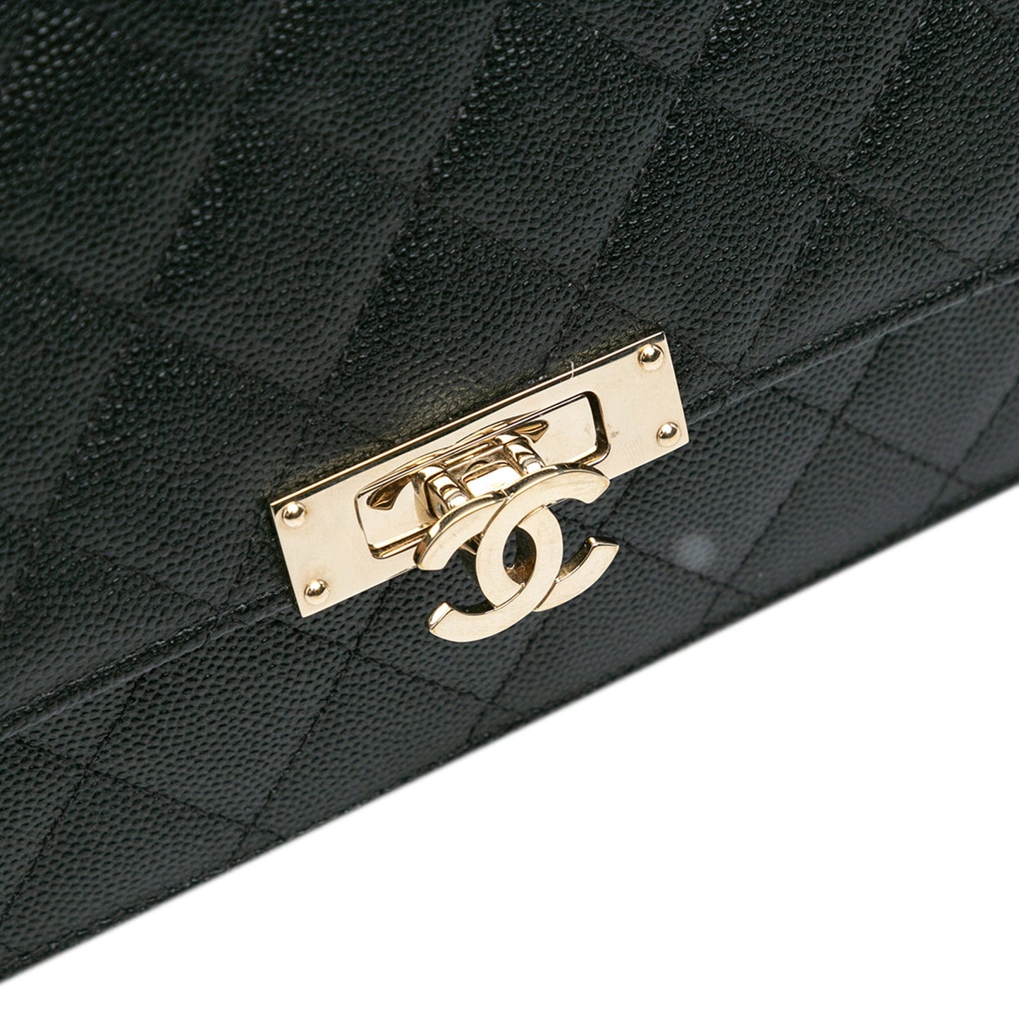 Black Chanel Quilted Caviar Golden Class Wallet On Chain Crossbody Bag