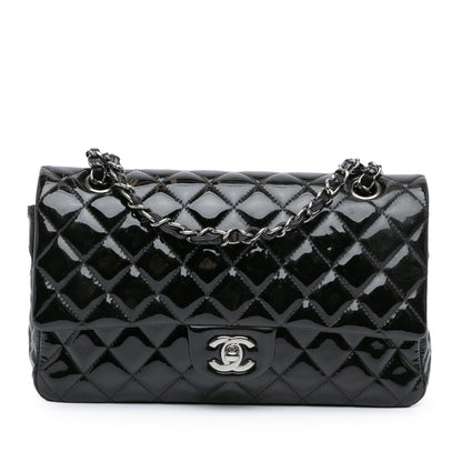 Black Chanel Medium Classic Patent Double Flap Shoulder Bag