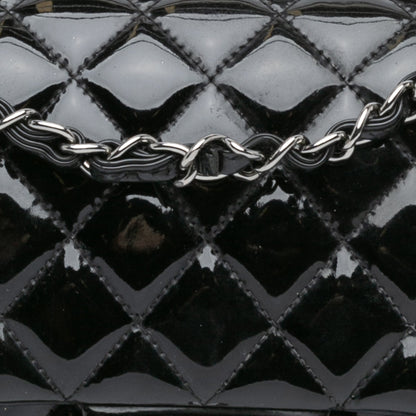 Black Chanel Medium Classic Patent Double Flap Shoulder Bag