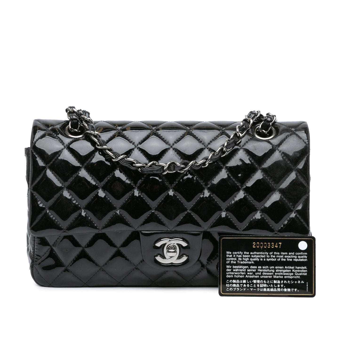 Black Chanel Medium Classic Patent Double Flap Shoulder Bag