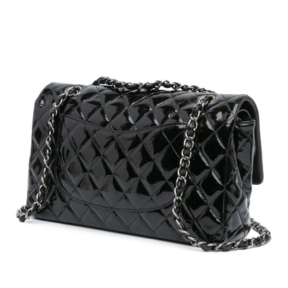 Black Chanel Medium Classic Patent Double Flap Shoulder Bag