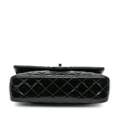 Black Chanel Medium Classic Patent Double Flap Shoulder Bag
