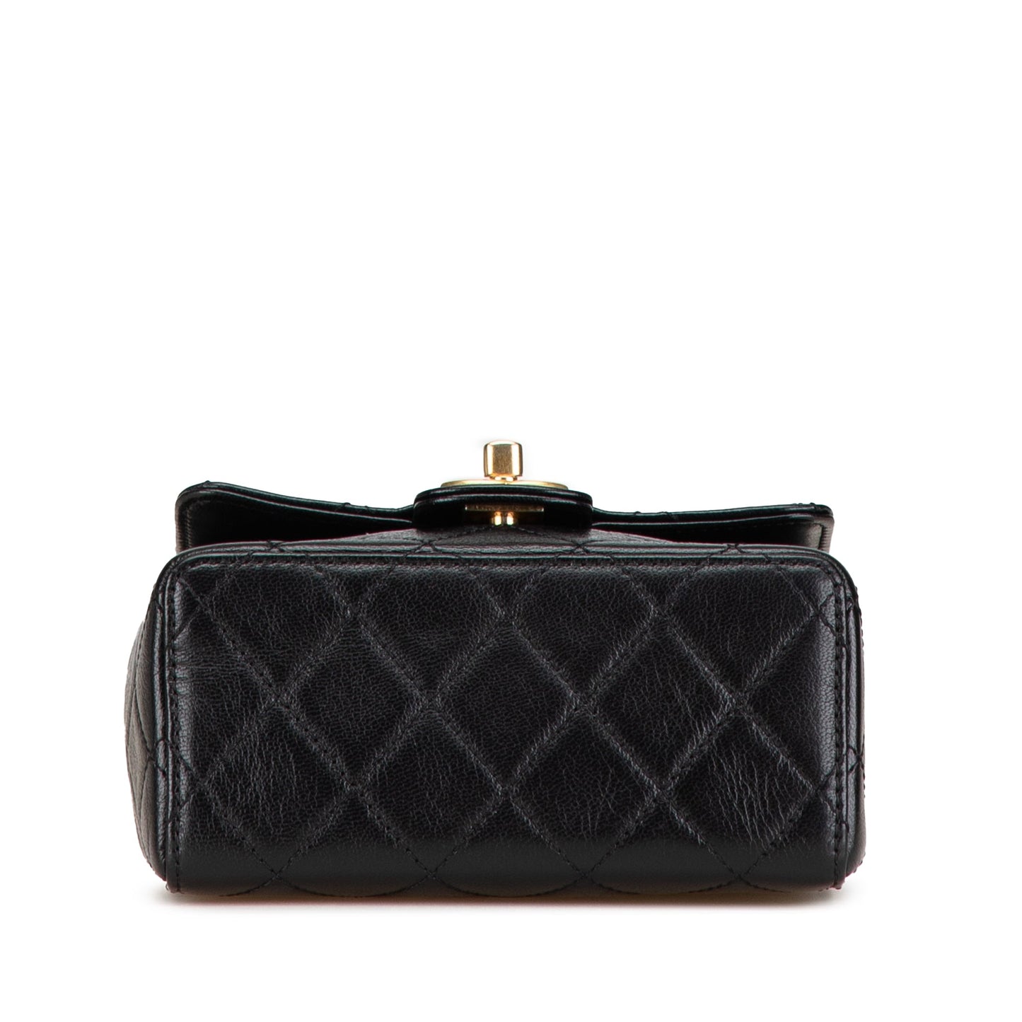 Black Chanel Mini Square Classic Goatskin Retro Flap Crossbody Bag