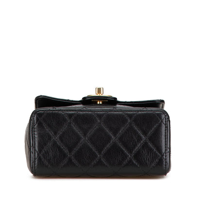 Black Chanel Mini Square Classic Goatskin Retro Flap Crossbody Bag
