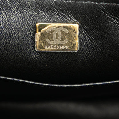 Black Chanel Mini Square Classic Goatskin Retro Flap Crossbody Bag