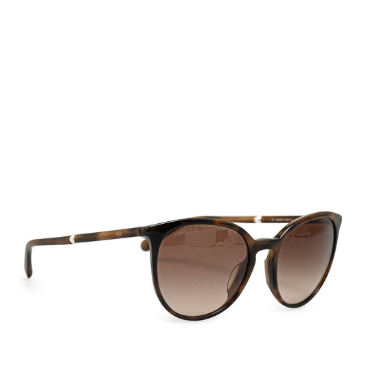 Brown Chanel Cat Eye Tinted Sunglasses