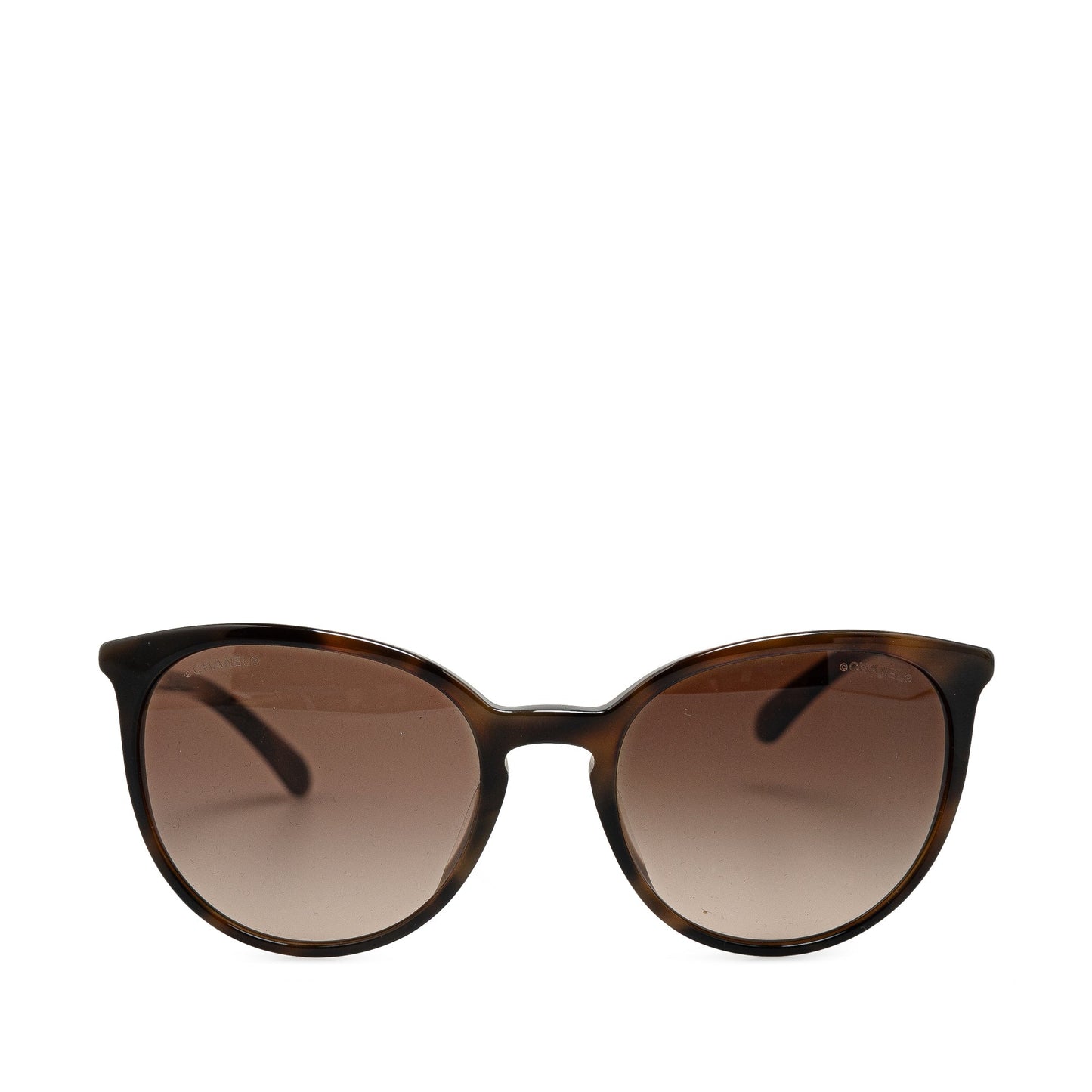 Brown Chanel Cat Eye Tinted Sunglasses