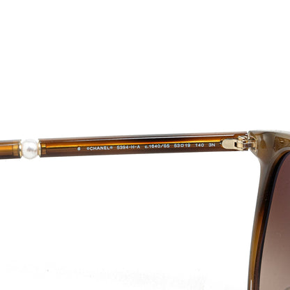 Brown Chanel Cat Eye Tinted Sunglasses