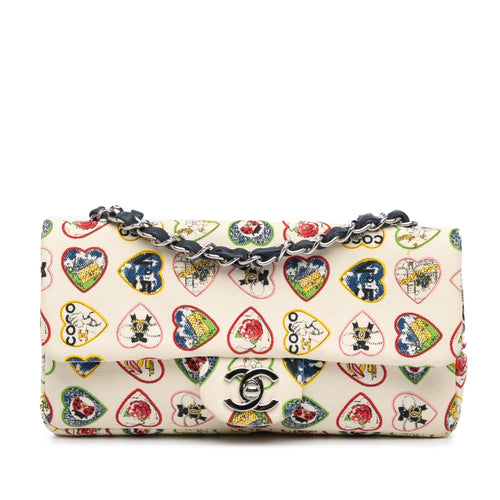 Chanel Sac Small Canvas Valentine Heart Flap