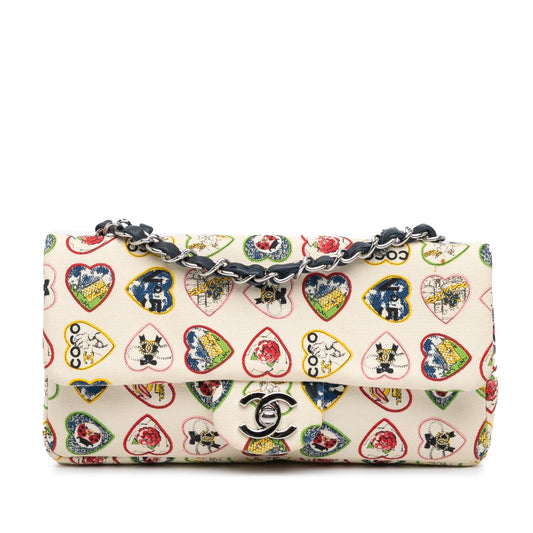 Chanel Sac Small Canvas Valentine Heart Flap