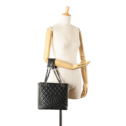 Black Chanel Caviar Petite Shopping Tote
