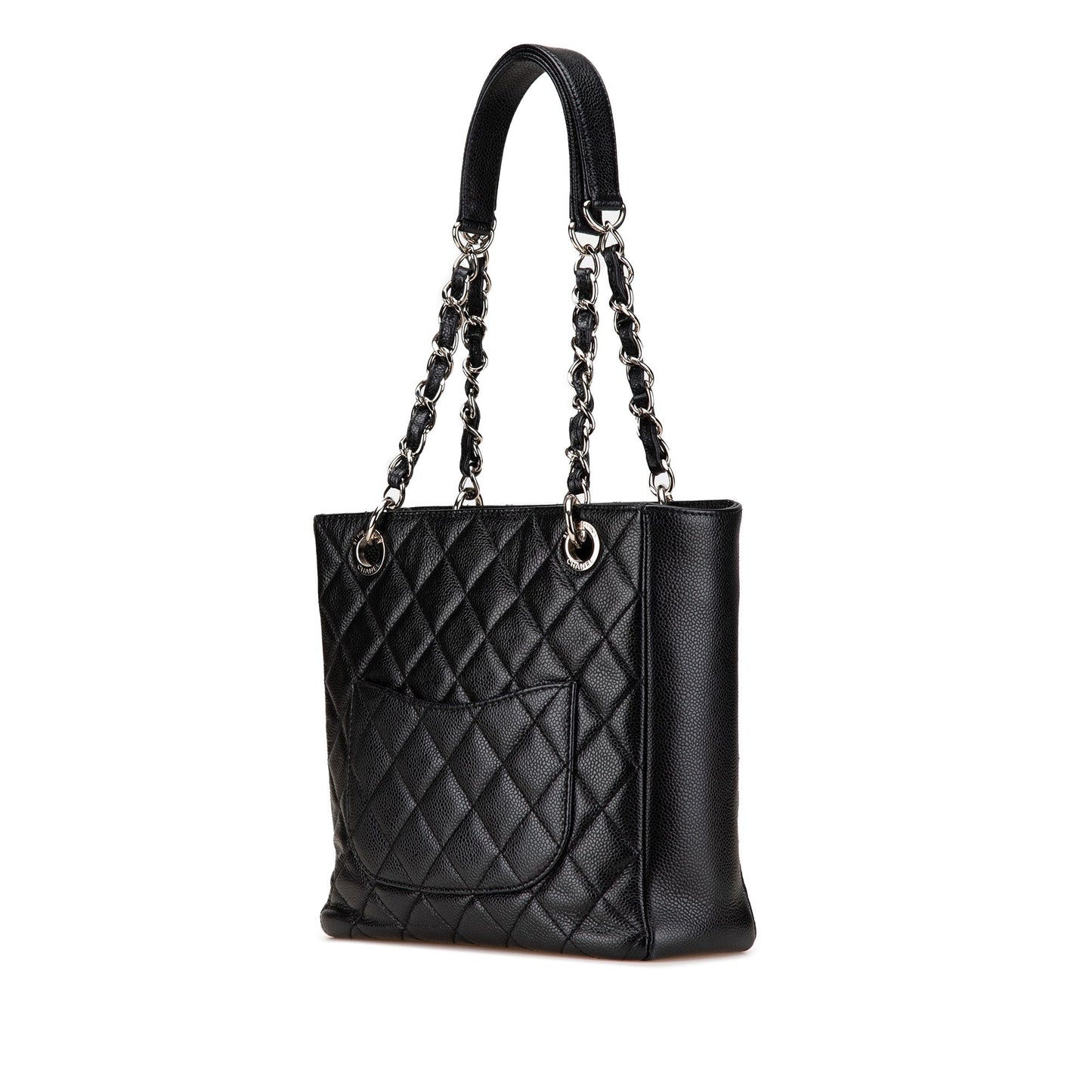 Black Chanel Caviar Petite Shopping Tote