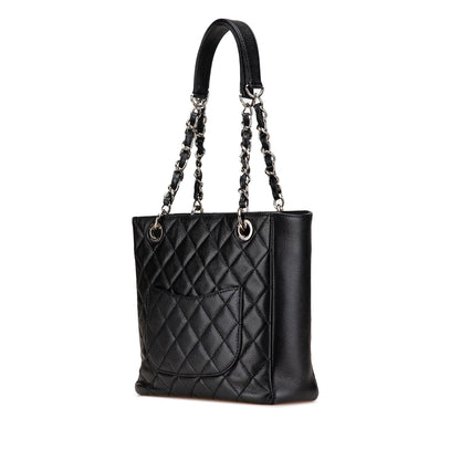 Black Chanel Caviar Petite Shopping Tote
