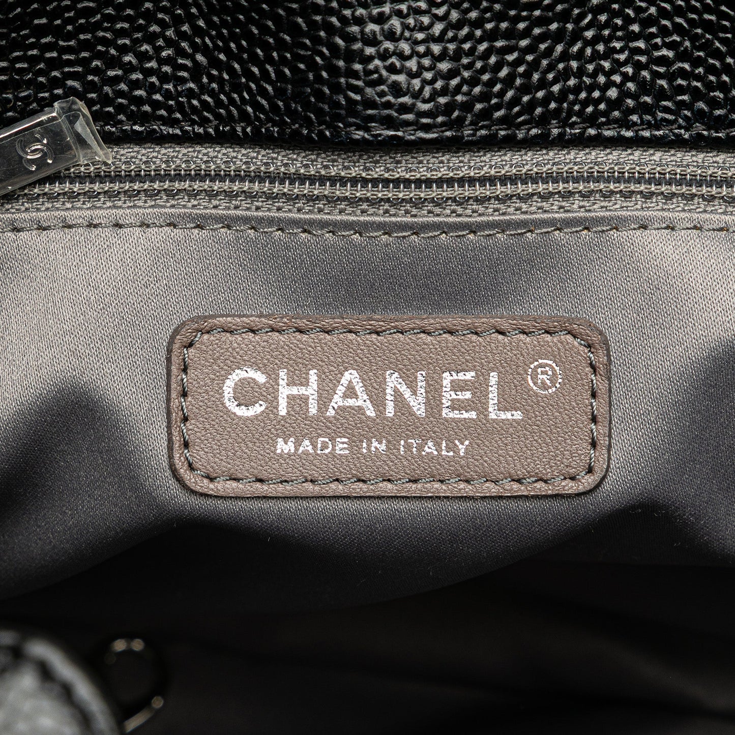 Black Chanel Caviar Petite Shopping Tote