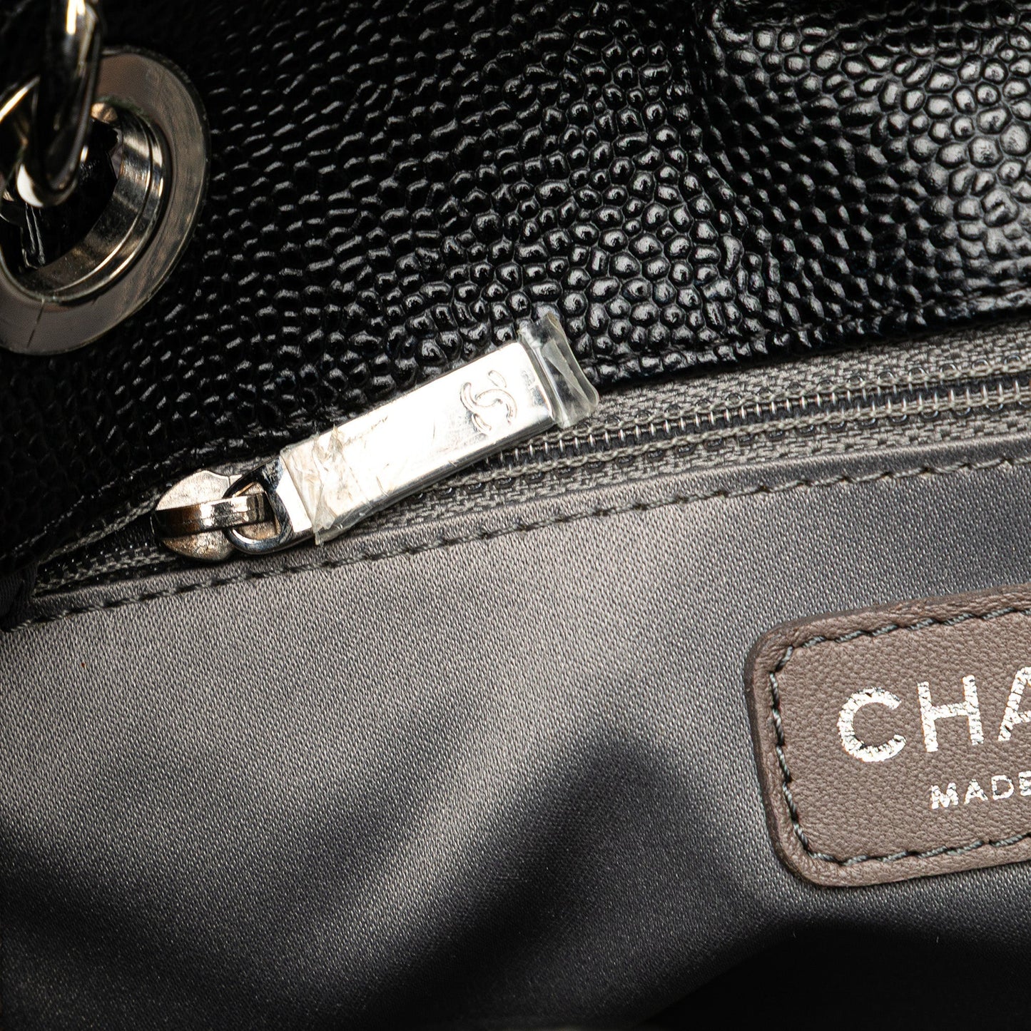 Black Chanel Caviar Petite Shopping Tote