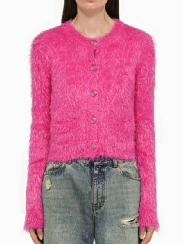 Gucci Brushed Mohair Wool Cardigan Pink